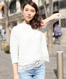 GLOBAL WORK | ソウレースカットプルオーバー7分袖/714404(Tシャツ/カットソー)