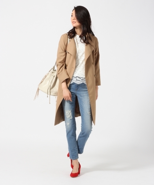 GLOBAL WORK（グローバルワーク）の「ソウレースカットプルオーバー7分袖/714404（Tシャツ/カットソー・レディース・ライトベージュ/ホワイト/ダークグレー/ネイビー・MEDIUM/LARGE/SMALL）」の7枚目の写真