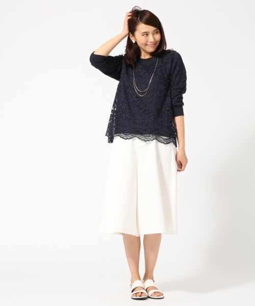 GLOBAL WORK（グローバルワーク）の「ソウレースカットプルオーバー7分袖/714404（Tシャツ/カットソー・レディース・ライトベージュ/ホワイト/ダークグレー/ネイビー・MEDIUM/LARGE/SMALL）」の12枚目の写真