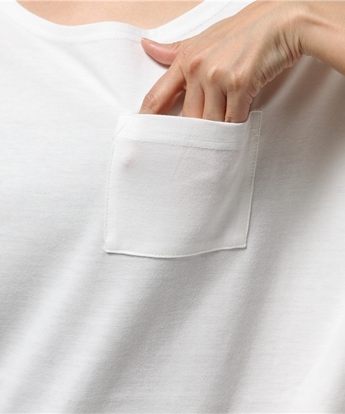 VENCEEXCHANGE（ヴァンスエクスチェンジ）の「クルーベーシックT                （Tシャツ/カットソー・レディース・オフホワイト/グレー/ブラック・MEDIUM）」の9枚目の写真