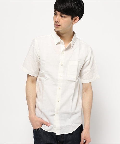 GLOBAL WORK(グローバルワーク)の「フレンチリネンコットンシャツ半袖/705423(シャツ/ブラウス・メンズ・ブルー/グリーン/イエロー/ネイビー/ライトブルー/ホワイト/カーキ・X-LARGE/MEDIUM/LARGE/SMALL)」の17枚目の写真