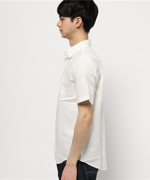 GLOBAL WORK(グローバルワーク)の「フレンチリネンコットンシャツ半袖/705423(シャツ/ブラウス・メンズ・ブルー/グリーン/イエロー/ネイビー/ライトブルー/ホワイト/カーキ・X-LARGE/MEDIUM/LARGE/SMALL)」の8枚目の写真