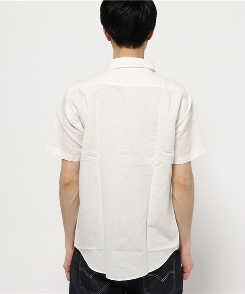 GLOBAL WORK(グローバルワーク)の「フレンチリネンコットンシャツ半袖/705423(シャツ/ブラウス・メンズ・ブルー/グリーン/イエロー/ネイビー/ライトブルー/ホワイト/カーキ・X-LARGE/MEDIUM/LARGE/SMALL)」の9枚目の写真