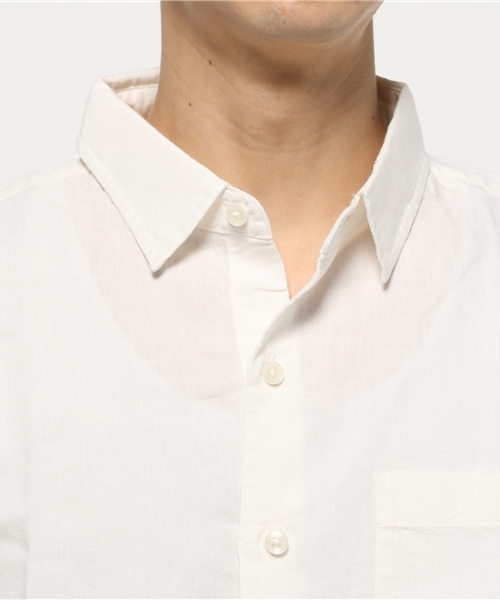 GLOBAL WORK(グローバルワーク)の「フレンチリネンコットンシャツ半袖/705423(シャツ/ブラウス・メンズ・ブルー/グリーン/イエロー/ネイビー/ライトブルー/ホワイト/カーキ・X-LARGE/MEDIUM/LARGE/SMALL)」の10枚目の写真