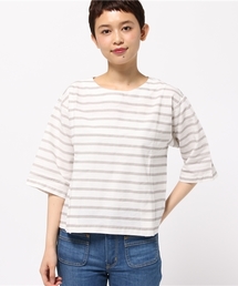 LBC | コットンリネンプリントボーダーブラウス(シャツ/ブラウス)