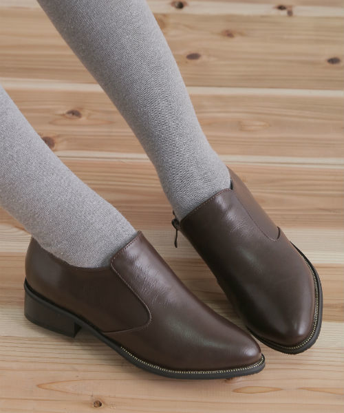 Noubel Voug Relax(ヌーベルヴォーグリラックス)の「Noubel Voug Relax(ヌーベル ヴォーグ リラックス)/サイド゙ジッパーデザインマニッシュシューズ(その他シューズ・レディース・ブラック系その他/ブラック/ダークブラウン/カーキ・S/LL/L/M)」の4枚目の写真