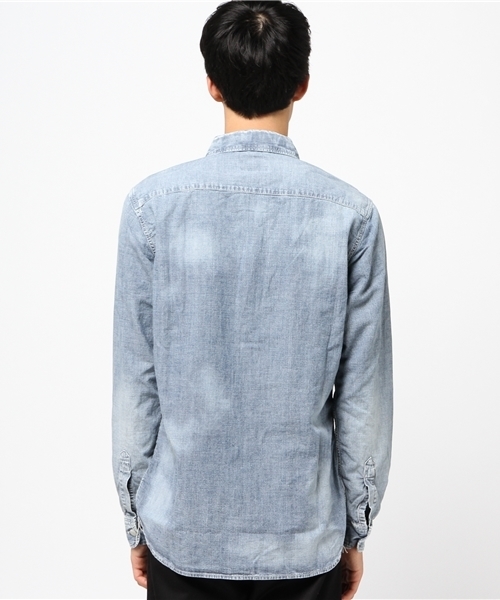 HYSTERIC GLAMOUR（ヒステリックグラマー）の「USED加工シャンブレー 長袖ワークSH（シャツ/ブラウス・メンズ・インディゴブルー・SMALL/MEDIUM/LARGE）」の5枚目の写真