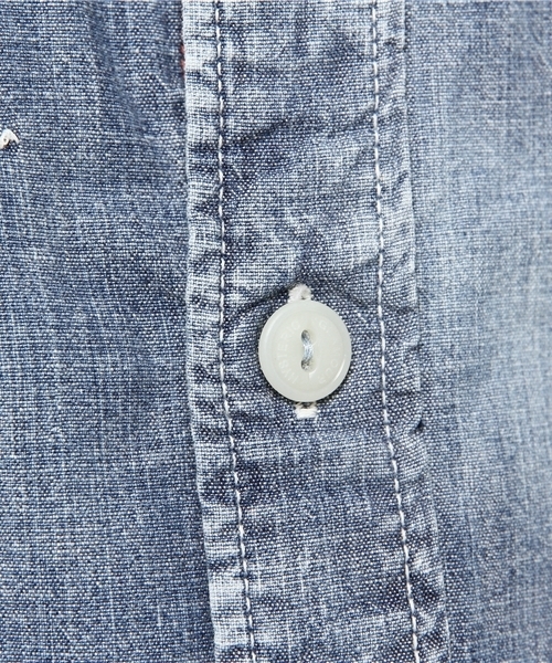 HYSTERIC GLAMOUR（ヒステリックグラマー）の「USED加工シャンブレー 長袖ワークSH（シャツ/ブラウス・メンズ・インディゴブルー・SMALL/MEDIUM/LARGE）」の10枚目の写真
