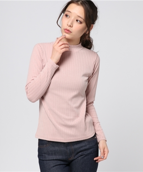 N.（N. Natural Beauty Basic）（エヌエヌナチュラルビューティーベーシック）の「ボトルネックリブ（Tシャツ/カットソー・レディース・ホワイト/ピンク/ベージュ/ブラック・MEDIUM）」の4枚目の写真