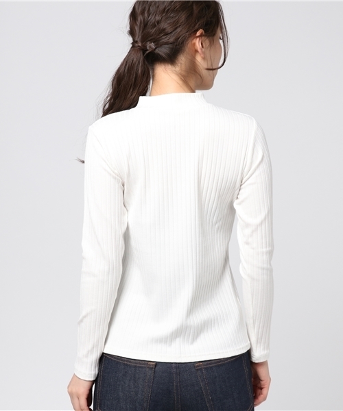 N.（N. Natural Beauty Basic）（エヌエヌナチュラルビューティーベーシック）の「ボトルネックリブ（Tシャツ/カットソー・レディース・ホワイト/ピンク/ベージュ/ブラック・MEDIUM）」の7枚目の写真
