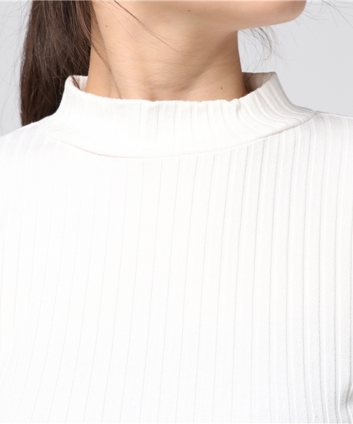 N.（N. Natural Beauty Basic）（エヌエヌナチュラルビューティーベーシック）の「ボトルネックリブ（Tシャツ/カットソー・レディース・ホワイト/ピンク/ベージュ/ブラック・MEDIUM）」の8枚目の写真