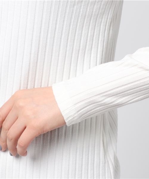 N.（N. Natural Beauty Basic）（エヌエヌナチュラルビューティーベーシック）の「ボトルネックリブ（Tシャツ/カットソー・レディース・ホワイト/ピンク/ベージュ/ブラック・MEDIUM）」の9枚目の写真