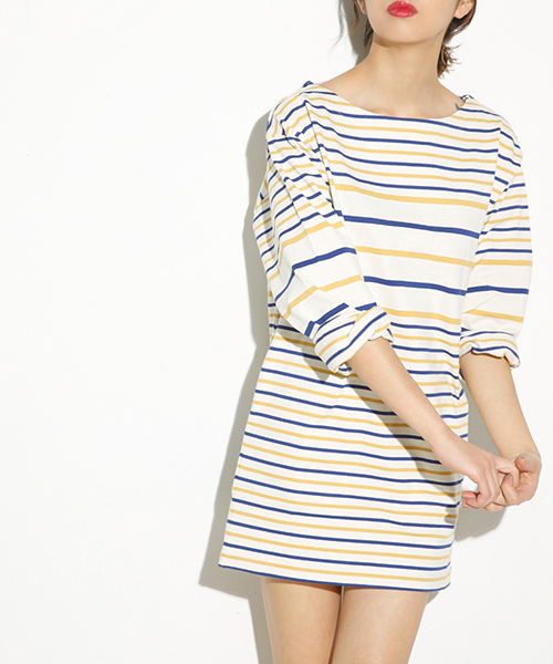 SLY（スライ）の「MARINE BORDER OP（ワンピース・レディース・マルチ/ブラック/ベージュ/ピンク・2/1）」の4枚目の写真