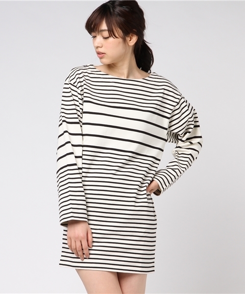 SLY（スライ）の「MARINE BORDER OP（ワンピース・レディース・マルチ/ブラック/ベージュ/ピンク・2/1）」の16枚目の写真