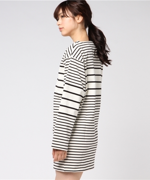 SLY（スライ）の「MARINE BORDER OP（ワンピース・レディース・マルチ/ブラック/ベージュ/ピンク・2/1）」の6枚目の写真