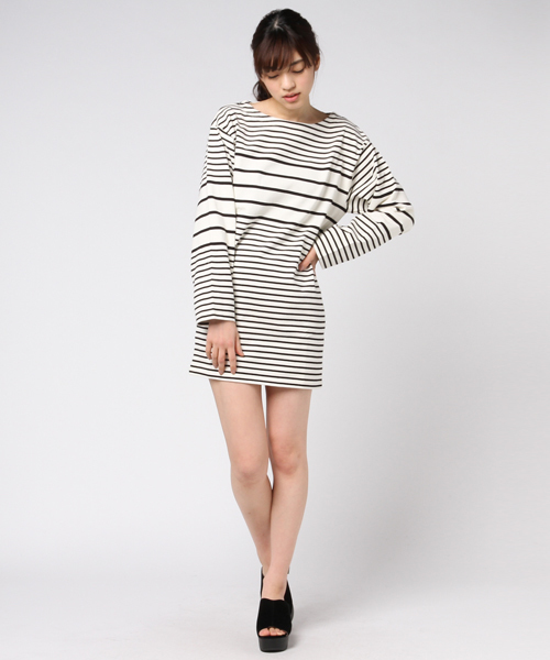 SLY（スライ）の「MARINE BORDER OP（ワンピース・レディース・マルチ/ブラック/ベージュ/ピンク・2/1）」の8枚目の写真