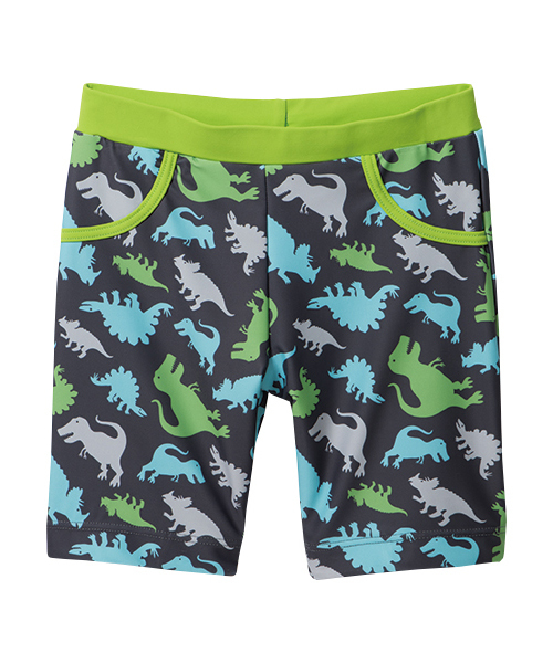 Motherways マザウェイズ の ボーイズシルエット恐竜柄水着パンツ チャコール Motherways マザウェイズ 水着 Wear