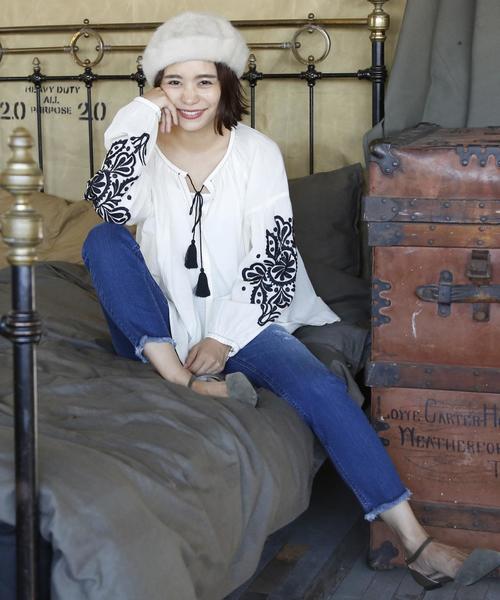 coen(コーエン)の「【Market】コットン袖エンブロイダリーブラウスⅡ(シャツ/ブラウス・レディース・ベージュ/オフホワイト・FREE)」の5枚目の写真