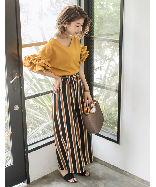 Re:EDIT（リエディ）の「[きちんと感を与える、シンプルルック]ショルダー付きウッドハンドルかごバッグバッグ/カゴバッグ[リエディ]（かごバッグ・レディース・ベージュ/ブラウン/ブラック・FREE）」の14枚目の写真