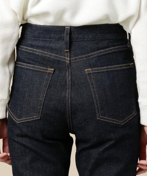 BEAUTY&YOUTH UNITED ARROWS(ビューティーアンドユースユナイテッドアローズ)の「BY ハイウエストデニムテーパードパンツ(デニムパンツ・レディース・ネイビー/ブラック・LARGE/MEDIUM/SMALL)」の8枚目の写真