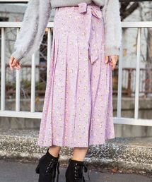 OLIVEdesOLIVEオリーブデオリーブ 花柄プリーツスカート膝上キュロット クーポン】【セール 80%OFF】ぼかし花柄プリーツスカート