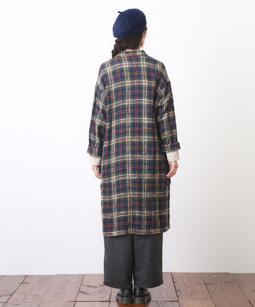 CUBE SUGAR（キューブシュガー）の「度甘ネルチェックコートワンピース（ワンピース・レディース・ホワイト系その他/ベージュ系その他/グリーン系その他/レッド系その他・M）」の20枚目の写真