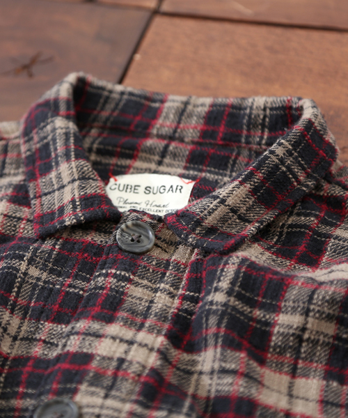 CUBE SUGAR（キューブシュガー）の「度甘ネルチェックコートワンピース（ワンピース・レディース・ホワイト系その他/ベージュ系その他/グリーン系その他/レッド系その他・M）」の22枚目の写真