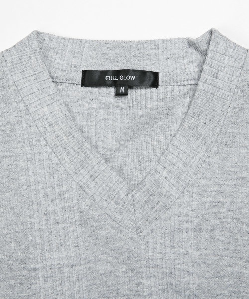 LUXSTYLE(ラグスタイル)の「ランダムテレコリブサイド切り替えVネック半袖Tシャツ(Tシャツ/カットソー・メンズ・ネイビー/ブルー/杢グレー/ブラック/ホワイト/レッド/ブラック系その他/ワイン・M/L/XL/S)」の17枚目の写真