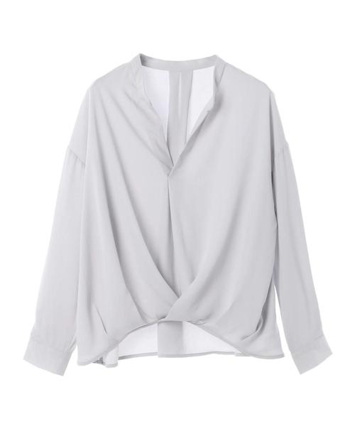 earth music&ecology（アースミュージックアンドエコロジー）の「とろみスキッパーブラウス ●（シャツ/ブラウス・レディース・ストライプ/オフホワイト/ライトグレー/サックスブルー/ピンクベージュ/その他1・FREE）」の16枚目の写真