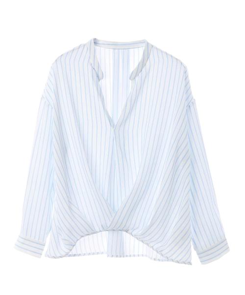 earth music&ecology（アースミュージックアンドエコロジー）の「とろみスキッパーブラウス ●（シャツ/ブラウス・レディース・ストライプ/オフホワイト/ライトグレー/サックスブルー/ピンクベージュ/その他1・FREE）」の14枚目の写真