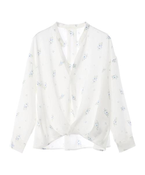 earth music&ecology（アースミュージックアンドエコロジー）の「とろみスキッパーブラウス ●（シャツ/ブラウス・レディース・ストライプ/オフホワイト/ライトグレー/サックスブルー/ピンクベージュ/その他1・FREE）」の12枚目の写真