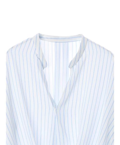 earth music&ecology（アースミュージックアンドエコロジー）の「とろみスキッパーブラウス ●（シャツ/ブラウス・レディース・ストライプ/オフホワイト/ライトグレー/サックスブルー/ピンクベージュ/その他1・FREE）」の9枚目の写真