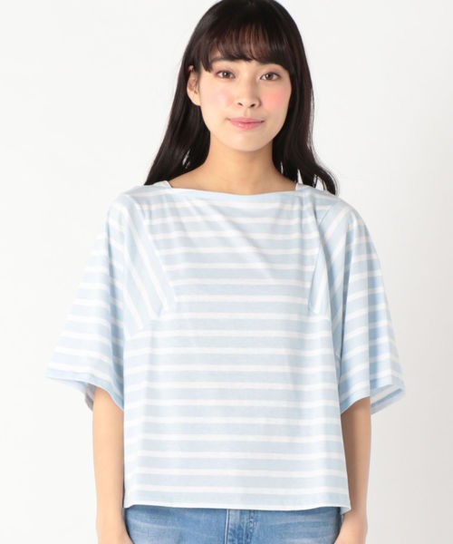 SHIPS(シップス)の「MAISON CHANTOISE:ボーダートップス(Tシャツ/カットソー・レディース・ブラック/ライトブルー・ONE SIZE)」の8枚目の写真
