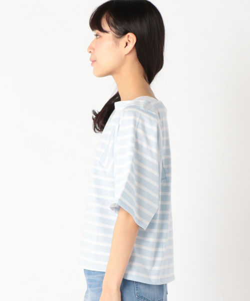 SHIPS(シップス)の「MAISON CHANTOISE:ボーダートップス(Tシャツ/カットソー・レディース・ブラック/ライトブルー・ONE SIZE)」の6枚目の写真