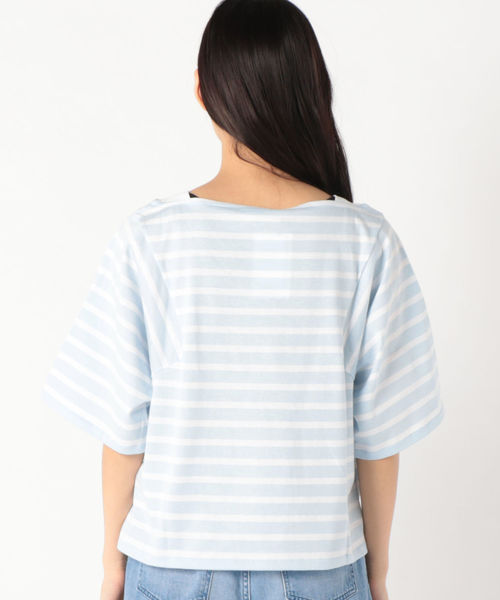 SHIPS(シップス)の「MAISON CHANTOISE:ボーダートップス(Tシャツ/カットソー・レディース・ブラック/ライトブルー・ONE SIZE)」の7枚目の写真