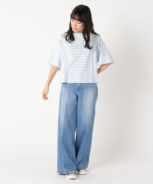 SHIPS(シップス)の「MAISON CHANTOISE:ボーダートップス(Tシャツ/カットソー・レディース・ブラック/ライトブルー・ONE SIZE)」の11枚目の写真