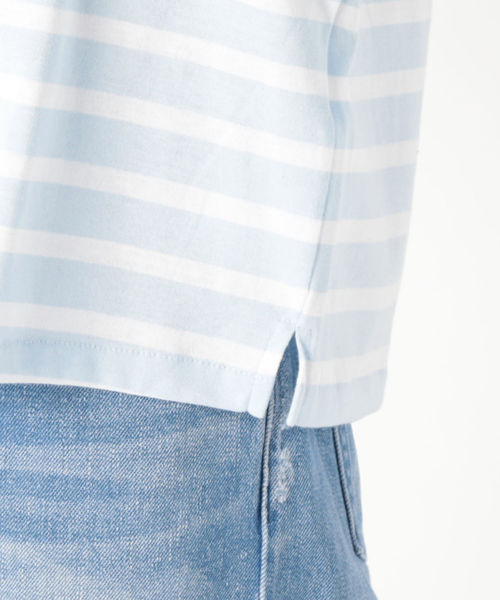SHIPS(シップス)の「MAISON CHANTOISE:ボーダートップス(Tシャツ/カットソー・レディース・ブラック/ライトブルー・ONE SIZE)」の4枚目の写真