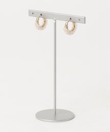 【marinaJEWELRY】14kgf/宝石質 White Topaz pave pierced earring