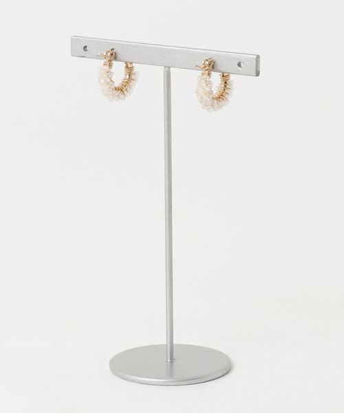 TONE SELECT GOODS(トーンセレクトグッズ)の「【marinaJEWELRY】14kgf/宝石質 White Topaz pave pierced earring(ピアス(両耳用)・レディース・その他・FREE)」の2枚目の写真