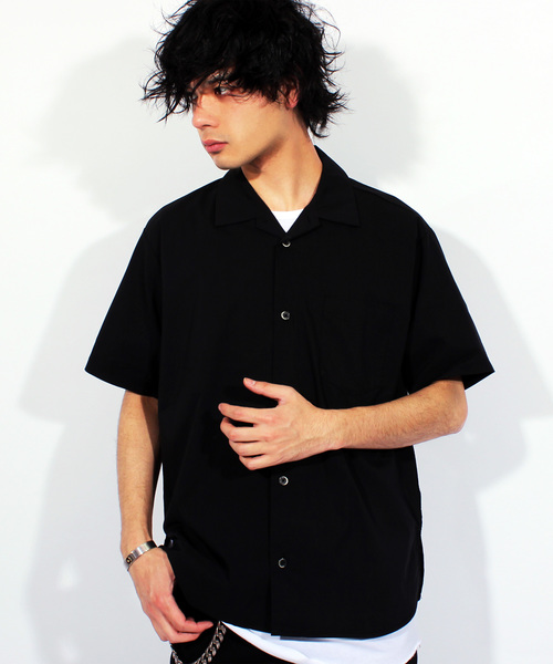 8(eight)(エイト)の「オープンカラー 半袖シャツ ポリ コットン(シャツ/ブラウス・メンズ・ネイビー/ベージュ/カーキ/ワイン/ブラック/グレー・LARGE/MEDIUM/X-LARGE)」の2枚目の写真