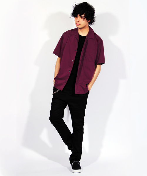 8(eight)(エイト)の「オープンカラー 半袖シャツ ポリ コットン(シャツ/ブラウス・メンズ・ネイビー/ベージュ/カーキ/ワイン/ブラック/グレー・LARGE/MEDIUM/X-LARGE)」の12枚目の写真