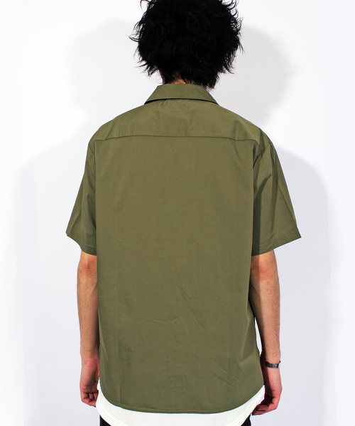 8(eight)(エイト)の「オープンカラー 半袖シャツ ポリ コットン(シャツ/ブラウス・メンズ・ネイビー/ベージュ/カーキ/ワイン/ブラック/グレー・LARGE/MEDIUM/X-LARGE)」の14枚目の写真