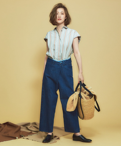 Abahouse Devinette（ドゥヴィネット）の「インディゴラップデニムパンツ（デニムパンツ・レディース・ホワイト/ネイビー・38/36）」の11枚目の写真