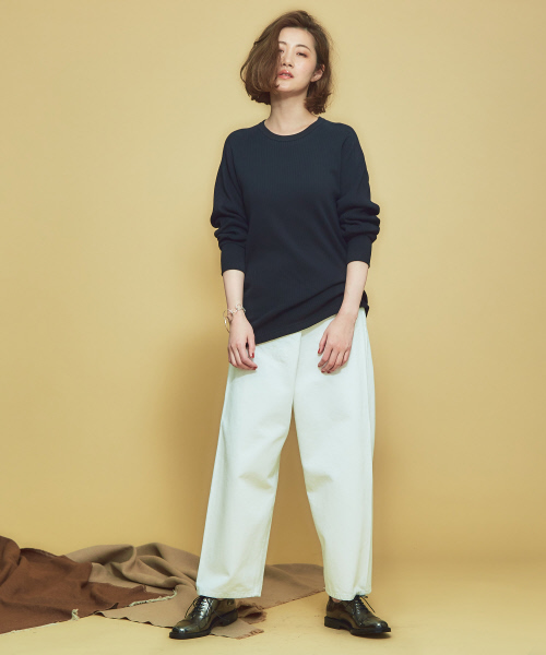 Abahouse Devinette（ドゥヴィネット）の「インディゴラップデニムパンツ（デニムパンツ・レディース・ホワイト/ネイビー・38/36）」の5枚目の写真