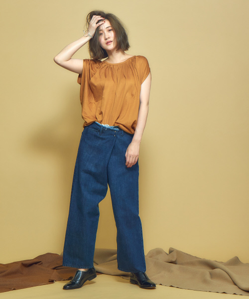 Abahouse Devinette（ドゥヴィネット）の「インディゴラップデニムパンツ（デニムパンツ・レディース・ホワイト/ネイビー・38/36）」の19枚目の写真