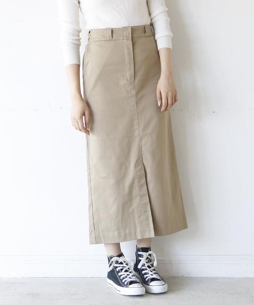 Dickies（ディッキーズ）の「【別注】 Dickies(ディッキーズ)ストレッチロングタイトスカート（スカート・レディース・ダークグリーン/ワイン/ベージュ・SMALL/MEDIUM/LARGE）」の6枚目の写真