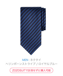 ZOZO | ネクタイ（サイズオーダー）/ヘリンボーンストライプ　ロイヤルブルー(ネクタイ)