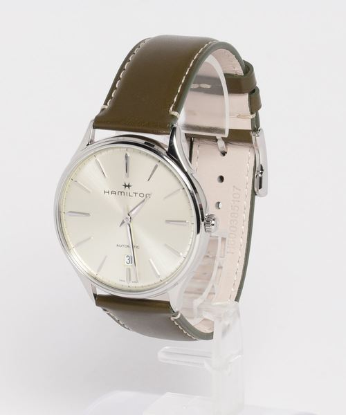 HAMILTON（ハミルトン）の「HAMILTON [ハミルトン] 腕時計 Jazzmaster （ジャズマスター） Thinline オート 自動巻き 40MM レザーベルト ホワイト×グリーン（アナログ腕時計・メンズ・ホワイト系その他・LARGE）」の4枚目の写真