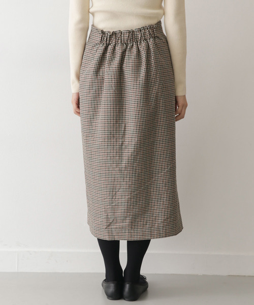 ITEMS URBANRESEARCH（アイテムズ アーバンリサーチ）の「ラップタイトチェックスカート（スカート・レディース・チャコールグレー/ブラウン・FREE）」の9枚目の写真