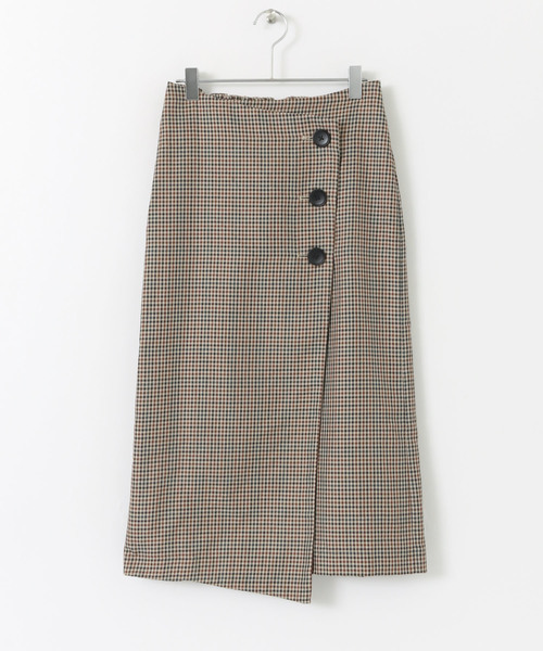 ITEMS URBANRESEARCH（アイテムズ アーバンリサーチ）の「ラップタイトチェックスカート（スカート・レディース・チャコールグレー/ブラウン・FREE）」の11枚目の写真